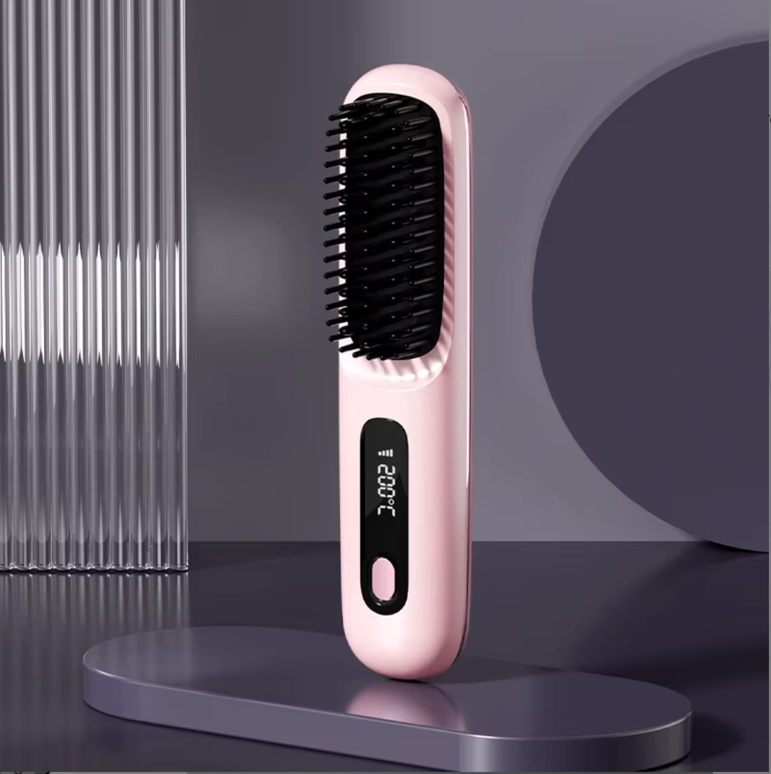 Brosse à cheveux sans fil Peigne à lisser anti-brûlure et anti-frisottis Brosse à lisser avec 3 réglages de température!!