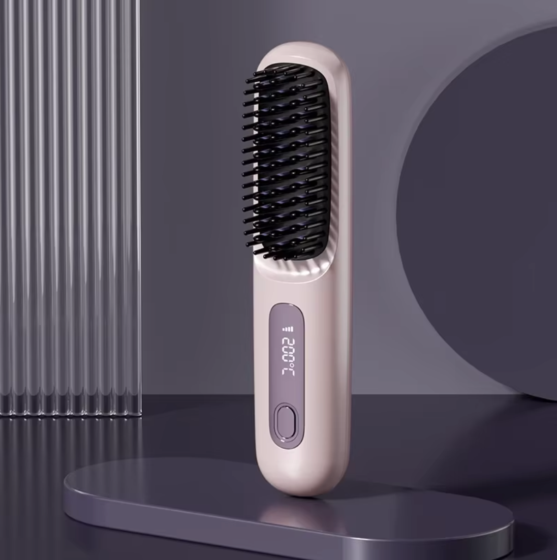 Brosse à cheveux sans fil Peigne à lisser anti-brûlure et anti-frisottis Brosse à lisser avec 3 réglages de température!!