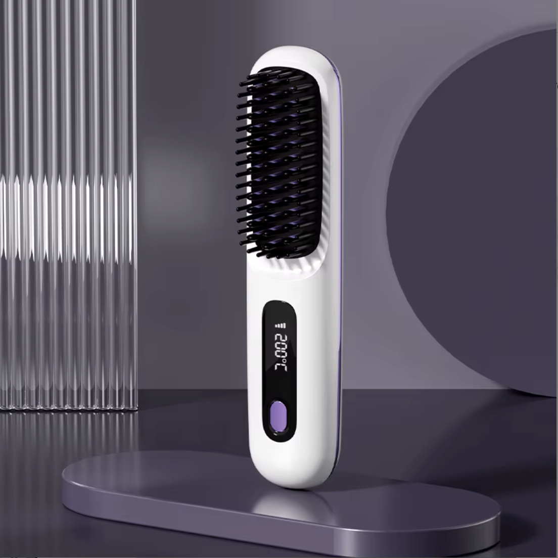 Brosse à cheveux sans fil Peigne à lisser anti-brûlure et anti-frisottis Brosse à lisser avec 3 réglages de température!!