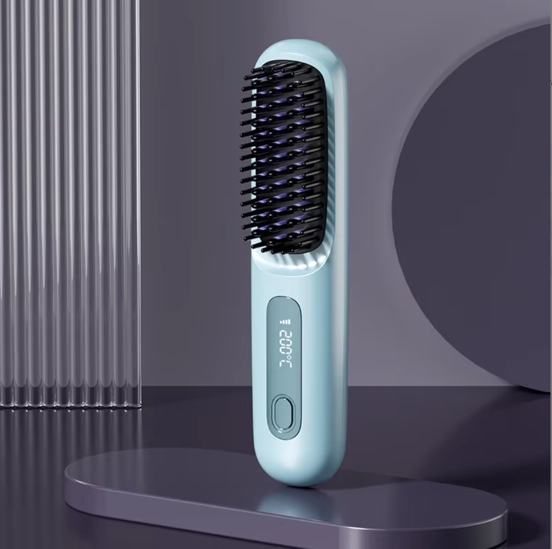 Brosse à cheveux sans fil Peigne à lisser anti-brûlure et anti-frisottis Brosse à lisser avec 3 réglages de température!!